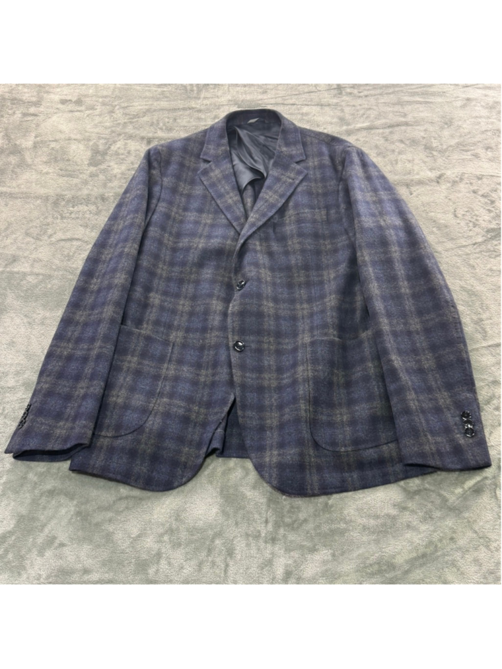 Patrick Assaraf Blazer Men 56R Wool Cashmere Plaid Sport Coat Quiet Luxury Italy - Picture 9 of 16